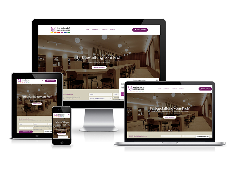 Webdesign Malerbetrieb Schmid - Wordpress Wordpress Webdesign Starnberg